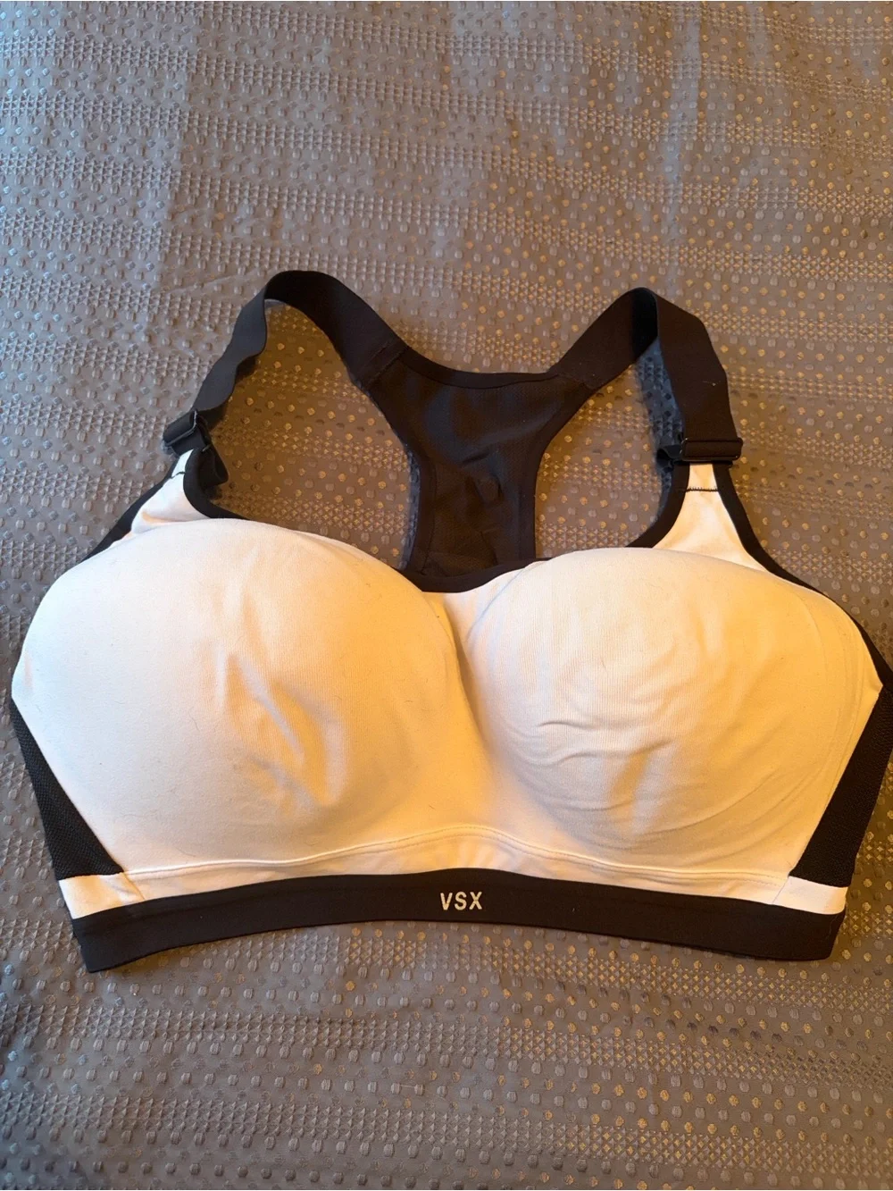 Victoria’s Secret VSX White & Black Racerback Sports Bra - Picture 1 of 3